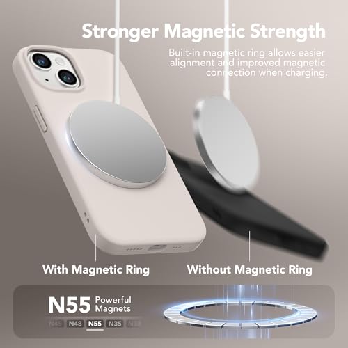 GONEZ Magnetic for iPhone 13/14 Case, Silicone Cover Stone - color: A-Stone, size: Iphone 13 /Iphone 14