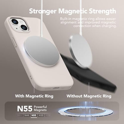 GONEZ Magnetic for iPhone 13/14 Case, Silicone Cover Stone - color: A-Stone, size: Iphone 13 /Iphone 14
