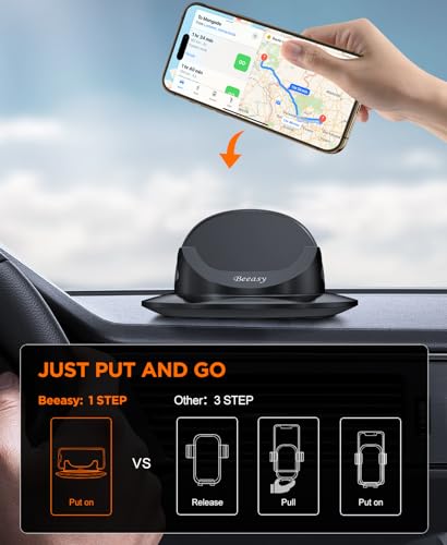 Beeasy Car Phone Holder Mount, 360° Rotation Dashboard Phone Holder, Silicone Non-Slip Cell Phone Car Mount, Universal for iPhone 17/16 Pro Max, Samsung, Google Pixel, All Smartphones & GPS - size: FC01