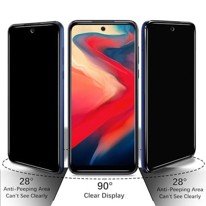 2 Pack Privacy Screen Protector for Motorola Moto G Play 2023 - color: Black-Moto G Play 2023