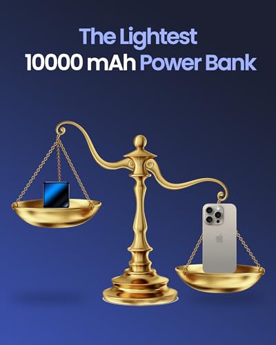 10000mAh Small Power Bank，Fast Charge Mini Portable Charger - color: black