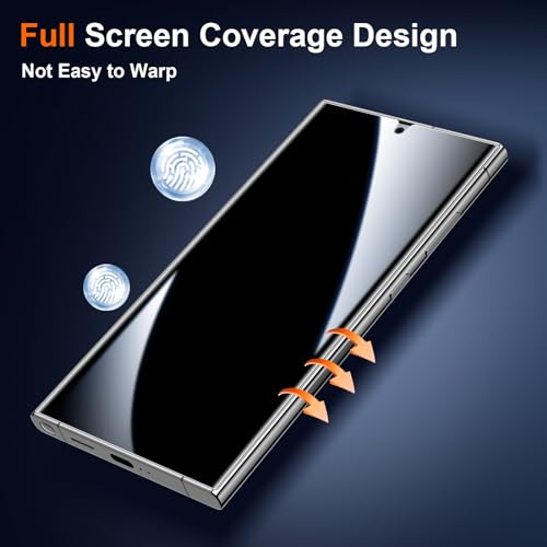 2 Packs for Samsung Galaxy S24 Ultra Privacy Screen Protector, Flexible TPU Support Fingerprint Unlock Soft Film 3D Curved Easy Installation Full Coverage - size: Galaxy S24 Ultra