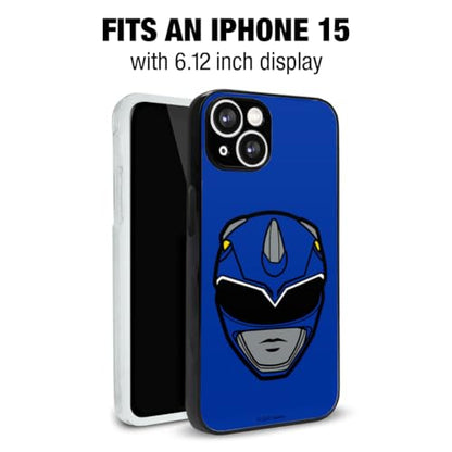Power Rangers Blue Ranger Helmet Protective Slim Fit Plastic Bumper Case - color: iPhone 15 (Fits 6.12 Inch Display)