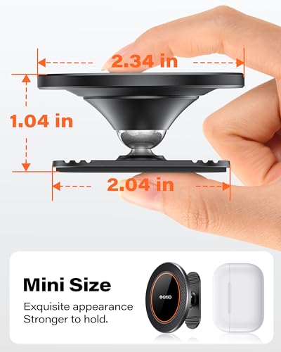 OQTIQ for MagSafe Car Mount with 17 N54 Magnets, Dashboard Phone Holder - color: Orange-MagSafe