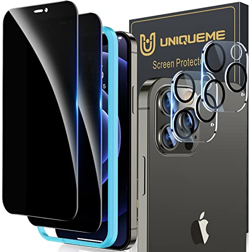UniqueMe 2+2 Pack for iPhone 12 Pro Max Privacy Screen Protector