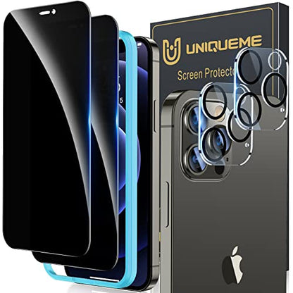 UniqueMe 2+2 Pack for iPhone 12 Pro Max Privacy Screen Protector