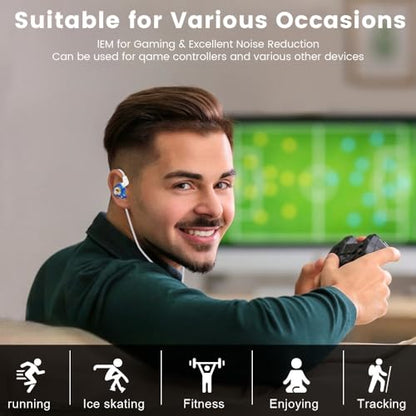 Qkz Ak6 Lucky in Ear Monitor, HiFi Wired Earbuds, Tunable Sound Wired Headphones Gaming Earbuds with 3-Level Adjusting Switch, Detachable Cable for Music Gaming Video Calling (Blue) - color: Blue