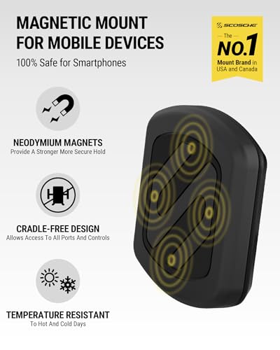 Scosche MAGDMB MagicMount Magnetic Phone Mount for Car, Dashboard Cell Phone Holder with 360° Adjustable Magnet Head, Universal Phone Stand for Car Compatible with iPhone, Samsung, and All Devices - size: 1 Pack, style: Dash
