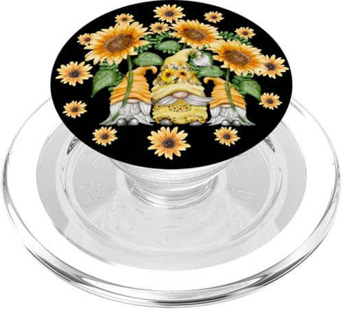 Cute Sunflower Pattern For Gardener And Women Floral Gnome PopSockets PopGrip for MagSafe - style: Magnetic PopGrip