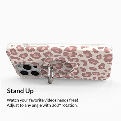 VELVET CAVIAR Compatible with MagSafe Phone Grip - Magnetic Ring Holder with Adjustable Stand - Removable MagSafe Accessories for iPhone 16, 15, 14, 13, 12 (Blush Leopard) - color: Blush Leopard