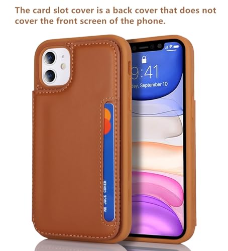 iCoverCase Compatible with iPhone 11 Case with Card Holder, Wallet Phone Case for Women Men RFID Blocking PU Leather Protective Case 6.1 Inch (Light Brown) - color: Light Brown