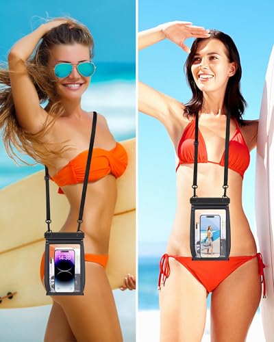 Large Capacity Waterproof Phone Pouch, Floating Dry Bag for iPhone 17 16 13 12 11 Pro Max Galaxy S22 S21 Waterproof Bag Sunscreen Glasses Storage Dry Pouch for Swimming Rafting Boating - color: Black, Extra Large Opening 5.9''