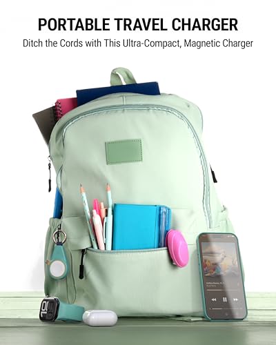 Scosche WatchIt Keychain Magnetic Charger for Apple Watch, Fast Charging USB-C Plug-in (No Battery), Portable Travel Charger for Series 11/10/9/8/7/6/5/4, Ultra 3/2, SE3/SE2/SE & AirPods, Aquatic Awe - color: Aquatic Awe