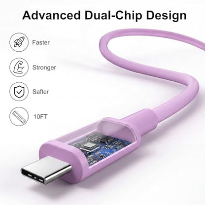 iPhone 18 17 16 15 Charger Fast Charging, 20W Dual Port USB C Charger Block - color: Purple