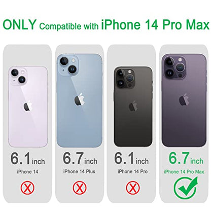 JJGoo Compatible with iPhone 14 Pro Max Case Clear, Non-Yellowing Shockproof Phone Case for 14 Pro Max, Slim Anti-Scratch Hard PC Back Protective Cover Bumper 2022 - color: Transparent Black