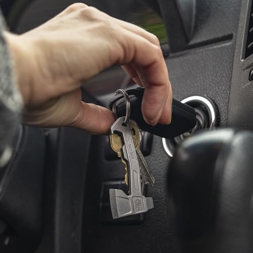 Gerber Gear Hatchet Keychain 3-in-1 Multitool, Clips to Pocket or Keychain with Bottle Opener, Flathead Driver, Package Opener, EDC Gear for Everyday Carry - color: Black
