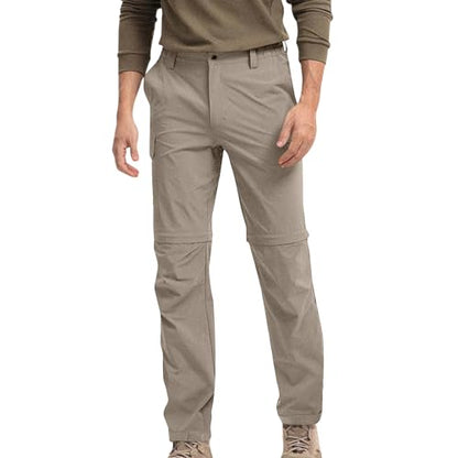 Mens Cargo Pants Convertible Zip-Off Waterproof Work Pants Lightweight with Multi Pockets Stretch Tactical Hiking Pant - color: 11#camel, size: Small