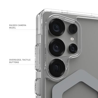 URBAN ARMOR GEAR UAG Designed for Samsung Galaxy S25 Ultra Case 6.9" Plyo Pro - Compatible with Magnetic Charging Transparent Rugged Military Drop Tested Protective Cover, Ice/Silver - color: Plyo Pro - Ice/Silver