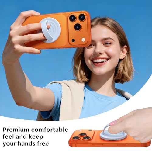 Magnetic Phone Grip Ring, Compatible with MagSafe, Upgraded Liquid Silicone for Secure Comfort, Rotating Finger Loop Ring Grip Holder for iPhone 17/16/15/14/13/12 Pro Max Plus, Baby Blue - color: Baby Blue
