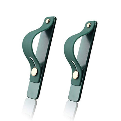 Removable and Reusable Cell Phone Grip Strap, Yetaida Telescopic Finger Kickstand Bracket Universal Silicone Phone Holder Stand and Portable Finger Loop for Most Smartphones Case (Dark Green) - color: Dark Green