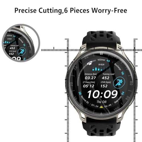 6-Pack for Amazfit Cheetah 2 Pro Screen Protector, Soft Flexible TPU Ultra-Thin Self-Healing Bubble-Free Protective Film for Amazfit Cheetah 2 Pro, HD Clear Case-Friendly - size: Amazfit Cheetah 2 Pro