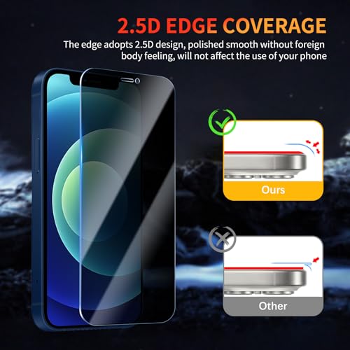 Privacy Screen Protector for iPhone 12 Mini 5.4 Inch 3 Pack, Tempered Glass Film Anti-spy Scratch Resistant 9H Hardness Case Friendly - size: iPhone 12 Mini