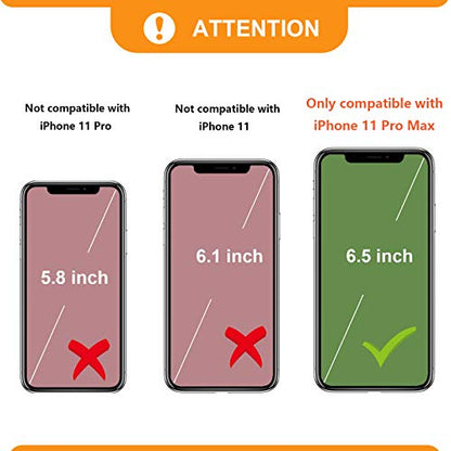 Bocasal Detachable Wallet Case Card Holder for iPhone 11 Pro Max Grey - color: Gray
