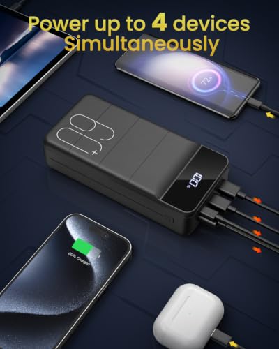 Portable Charger Power Bank 60000mAh, Battery Bank, Portable Phone Charger - color: Black