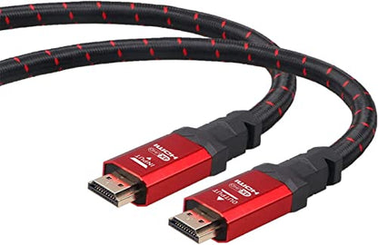Ritz Gear 4K HDMI 2.0 Cable 2 ft. [10 Pack] 18 Gbps Ultra High Speed Braided Nylon Cord & Gold Connectors - 4K@60Hz/UHD/3D/2160p/1080p/ARC & Ethernet. Compatible with UHD TV/Monitor/PC/PS5/Xbox