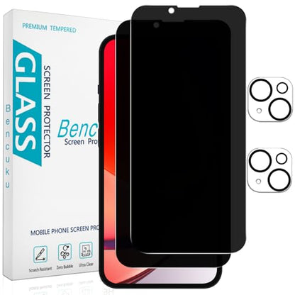 2+2 Pack Privacy Screen Protector for iPhone 14 Plus Tempered Glass - size: (Privacy)iPhone 14 Plus 6.7 Inch