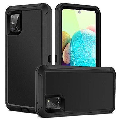 Jelanry for Samsung Galaxy A71 5G Case Heavy Duty Rugged Shockproof, Black | Dual-Layer Protective Hard Back Cover with Anti-Dust Scratch Raised Screen/Camera Lips Drop Protection for Outdoor Daily Use - color: Black