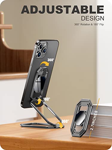 A-LuGei Phone Kickstand Ring Holder, Cell Phone Grips, Phone Stand for Desk - color: Hallow Black