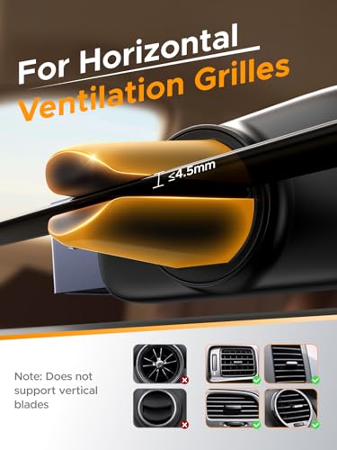 UGREEN Car Vent Phone Mount Air Vent Clip Phone Holder Car Mount Mini Size Compatible with iPhone 17 16 15 14 13 12 Pro Max Mini Plus, iPhone 11 SE XS XR 8 7 6 6S Smartphone