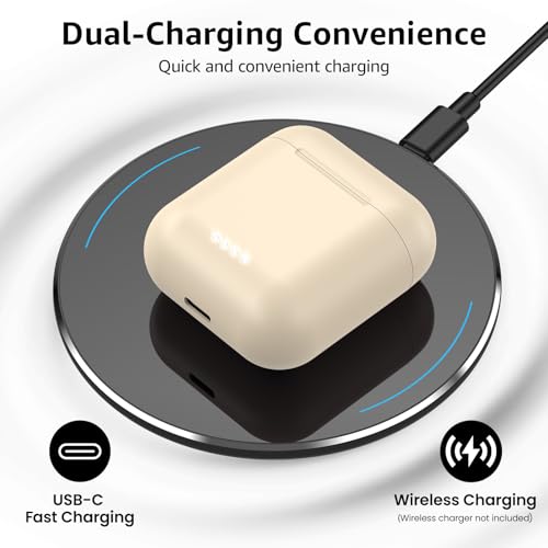 TOZO T6 Wireless Earbuds Bluetooth 5.3 Stereo Sound in Ear Headphones - color: Khaki