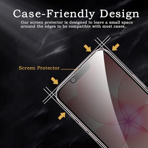 Privacy Screen Protector for iPhone 17e, Shatterproof Tempered Glass Accessories, Anti Spy Tempered Glass Film, Case Friendly Ultra Resistant 9H Hardness Anti-Glare HD Black -3 Pack