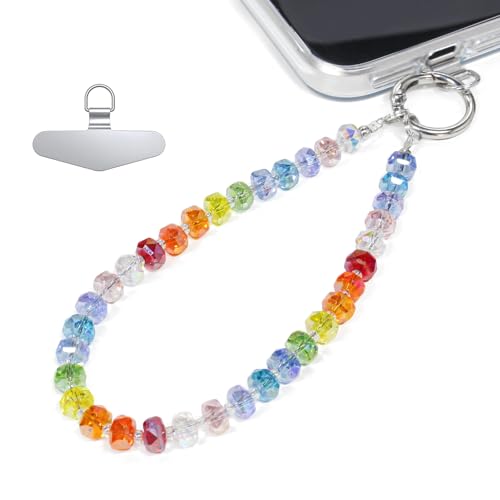 TENOC Beaded Phone Wrist Strap, Rainbow - color: C-rainbow