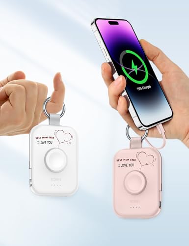 RORRY CharmGo Portable Charger, 5000mAh Portable Charger Power Bank - color: Mom-Pink