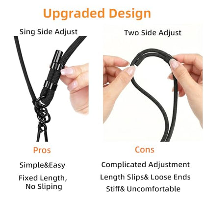 Phone Lanyard Crossbody, Anti-Theft Strap for iPhone/Samsung - color: Black