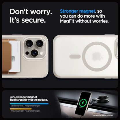 Spigen for iPhone 15 Pro Case, Ultra Hybrid MagFit [Anti-Yellowing] [Compatible with Magsafe] - Frost Natural Titanium - color: Frost Natural Titanium, size: iPhone 15 Pro