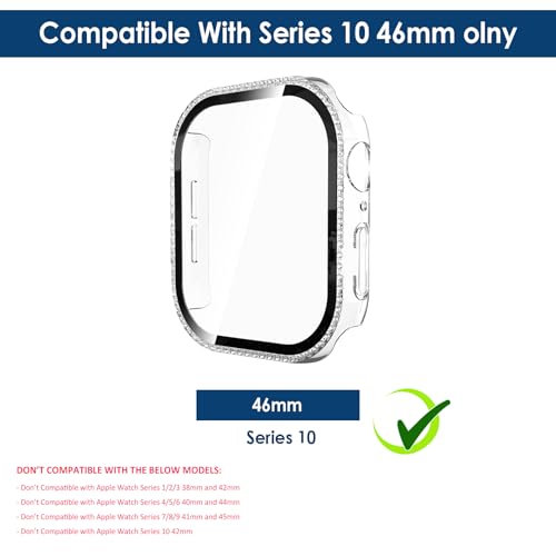 Simpeak 5 Pack Bling Screen Protector Case Compatible with Apple Watch Series 10 46mm, Protector Case Replacement for iWatch Series 11 10 (46mm) - size: 46mm(Series11/10)