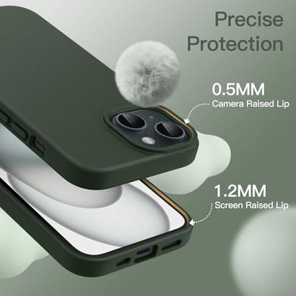 JETech Silicone Case for iPhone 15, Cypress | Silky Soft Touch, Shockproof Protection, Scratch Resistant, Microfiber Lining - color: Cypress, size: iPhone 15