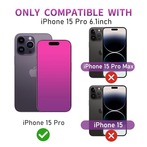 Privacy Screen Protector for iPhone 15 Pro Tempered Glass [2 Pack] - color: For iPhone15Pro (red)