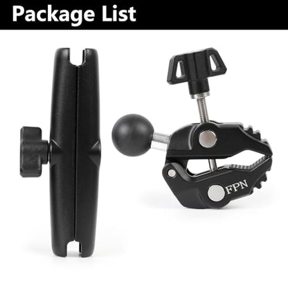 Aluminium 1" Ball Handlebar Mount Clamp Base 5.91'' Length Double Socket Arm for Rails 0.5" to 2" in Diameter, Compatible with RAM mounts & Bike Motorcycle Phone Holder - style: Clamp with 5.91" Arm