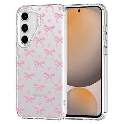 MOSNOVO Case for Samsung Galaxy S24 FE, [Buffertech 6.6ft Military-Grade Drop Protection] [Anti Peel Off Tech] Clear TPU Bumper Phone Case Cover Design - Bowtiful Love - color: Clear - Bowtiful Love, size: Samsung Galaxy S24 FE