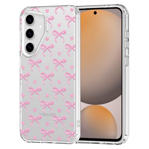 MOSNOVO Case for Samsung Galaxy S24 FE, [Buffertech 6.6ft Military-Grade Drop Protection] [Anti Peel Off Tech] Clear TPU Bumper Phone Case Cover Design - Bowtiful Love - color: Clear - Bowtiful Love, size: Samsung Galaxy S24 FE