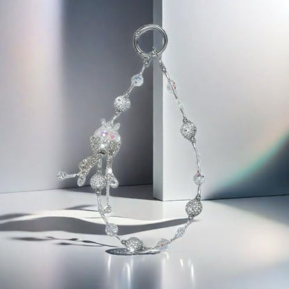 White Royal Crystal Crown Original Design Phone Charm with 2 Tether Tabs – Stylish, Durable, and Hands-Free Phone Chain – Compatible with iPhone, Samsung, Pixel & More - color: 08 White Royal Crystal Crown
