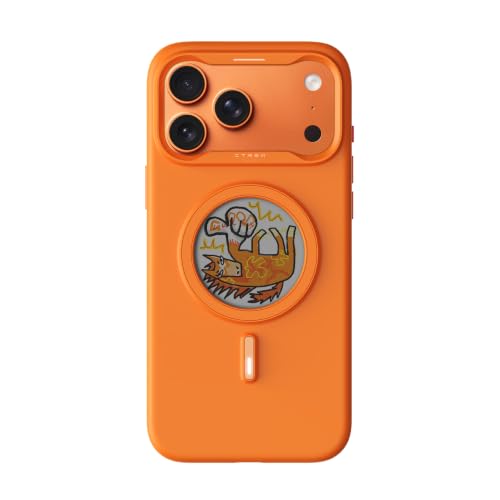 Instant Custom Case for iPhone 17 Pro Max (Orange) | Battery-Free E Ink Phone Case, Personalize Your Case with Photos & AI Creations, MagSafe Compatible - color: Orange, size: iPhone 17 Pro Max