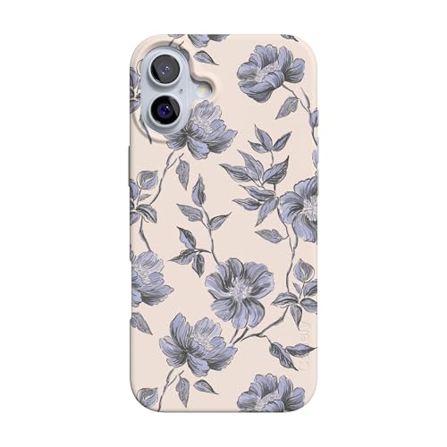 Casely iPhone 16 Case | Ink & Iris | Vintage Floral | Compatible with MagSafe | Classic Ultra Slim Design - color: Ink & Iris | Vintage Floral, size: Iphone 16