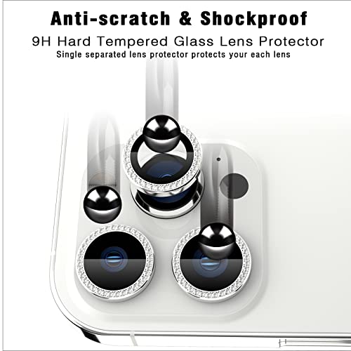 iPhone 13 Pro/13 Pro Max Camera Lens Protector Bling Diamond, Silver - color: Silver, size: 13 Pro/Max
