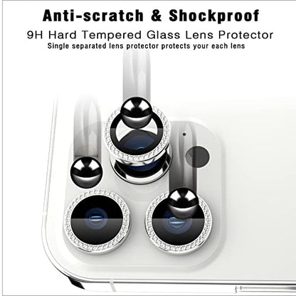 iPhone 13 Pro/13 Pro Max Camera Lens Protector Bling Diamond, Silver - color: Silver, size: 13 Pro/Max